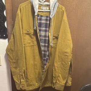 Duluth Trading Co Blue and Tan Lightweight Shirt Jacket